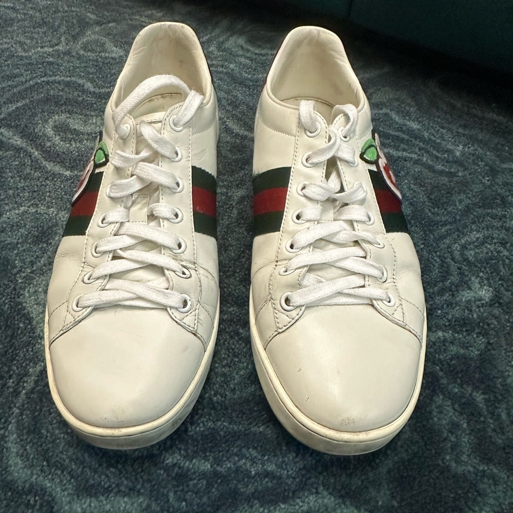 Gucci White Sneakers with Red and Green Stripes size EU 42 (USA 10 - Picture 2 of 7